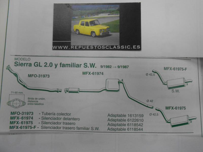 61975 P5 SILENCIOSO TRASERO FORD SIERRA GL 2.0 82->