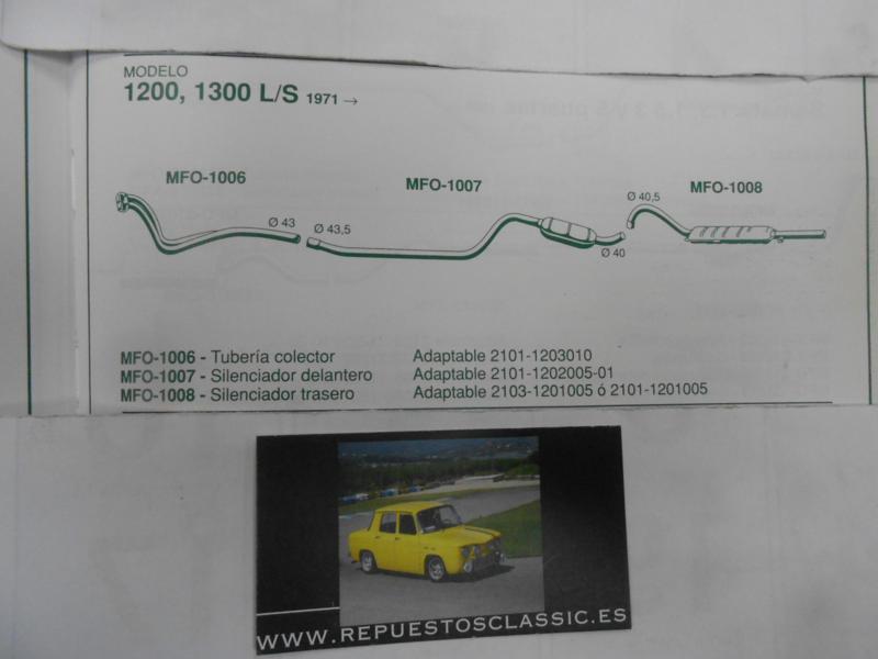 1006 P1P FONOS SALIDA COLECTOR ESCAPE LADA 1200/1300, VALIDO PARA FONOS 1029 SEAT 124 LS 1200, 1430 REF. 21011203010 = 4153029