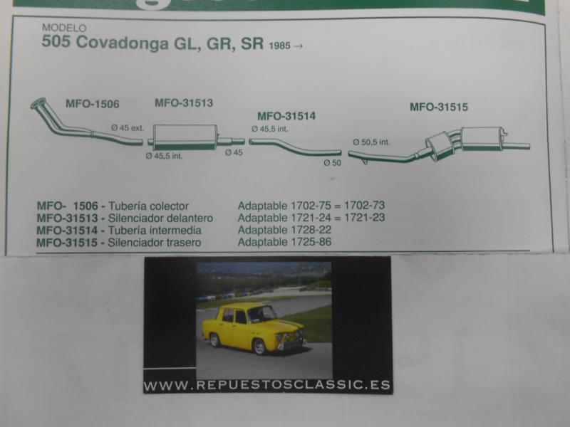 1506 P7 TUBERIA SALIDA COLECTOR ESCAPE PEUGEOT 505 STI , COVADONGA GL/GR/SR 81->