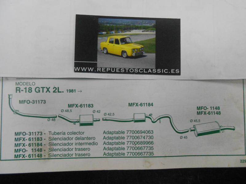 61148 P7 SILENCIOSO TRASERO RENAULT 18 1.6/2.0/2.1D 81-> , WALKER 01718