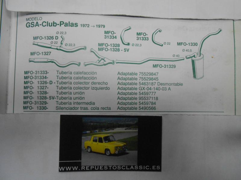 31333 P7 TUBERIA COLECTOR ADMISION CITROEN GS - GSA 79->