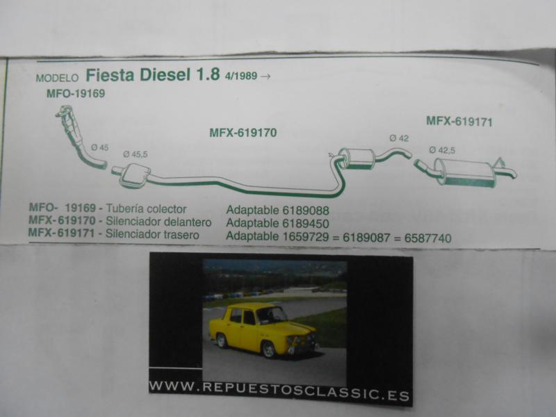 19169 P7 TUBERIA SALIDA COLECTOR ESCAPE FORD FIESTA 1.8 DIESEL 89-> , WALKER 13753
