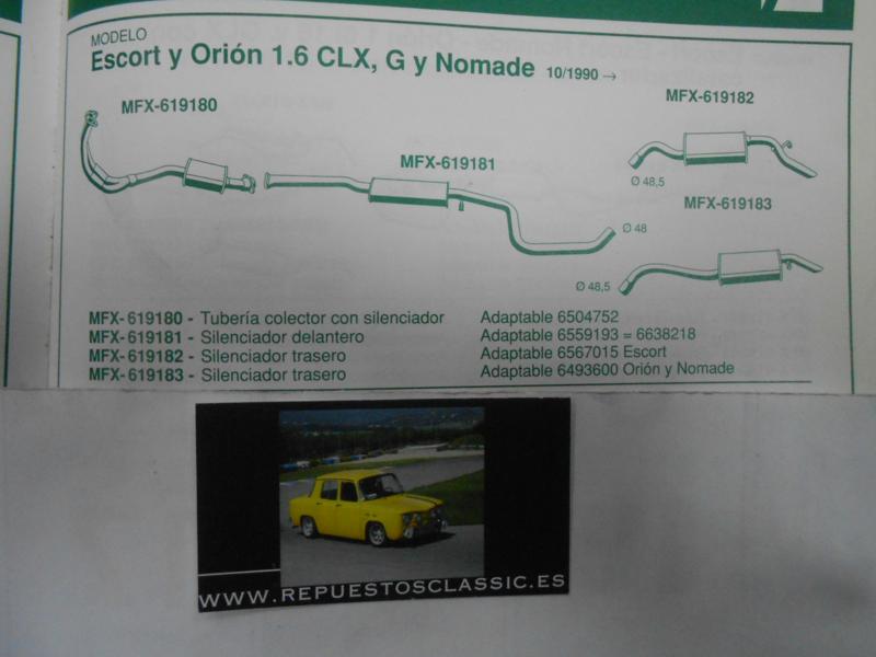 619180 P7 TUBERIA SALIDA COLECTOR ESCAPE CON SILENCIOSO FORD ESCORT, ORION 1.6 90-> WALKER 70189