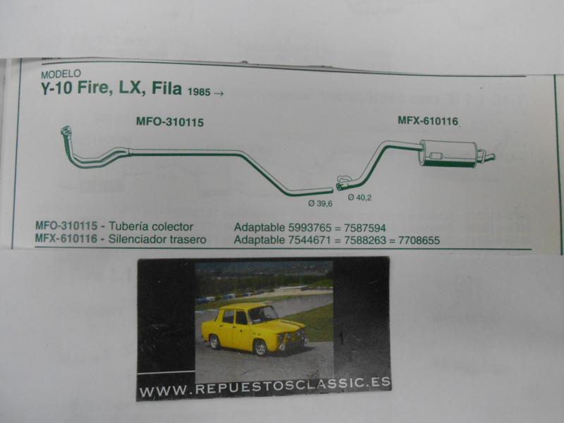 610116 P8 SILENCIOSO TRASERO LANCIA Y10, FIAT PANDA , WALKER 09660