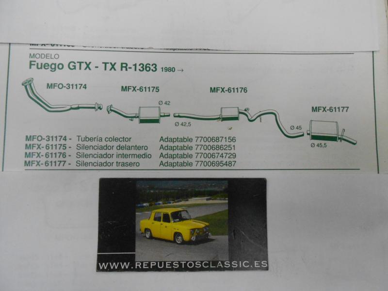 61176 P8 SILENCIOSO INTERMEDIO TRASERO RENAULT FUEGO 2.0 GTX, TX