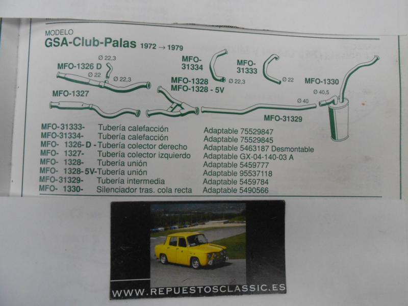 1330 P9 SILENCIOSO TRASERO CITROEN GSA, CLUB, PALAS 72->
