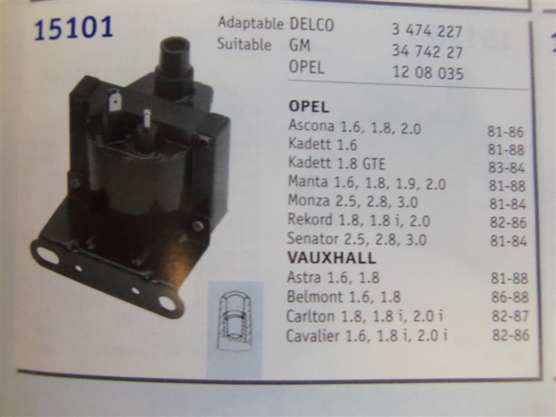 15101 ANGLI BOBINA OPEL,VAUXHALL