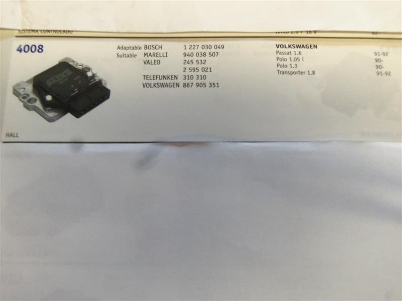 4008 MODULO DE ENCENDIDO VOLKSWAGEN PASSAT,POLO, TRANSPORTER