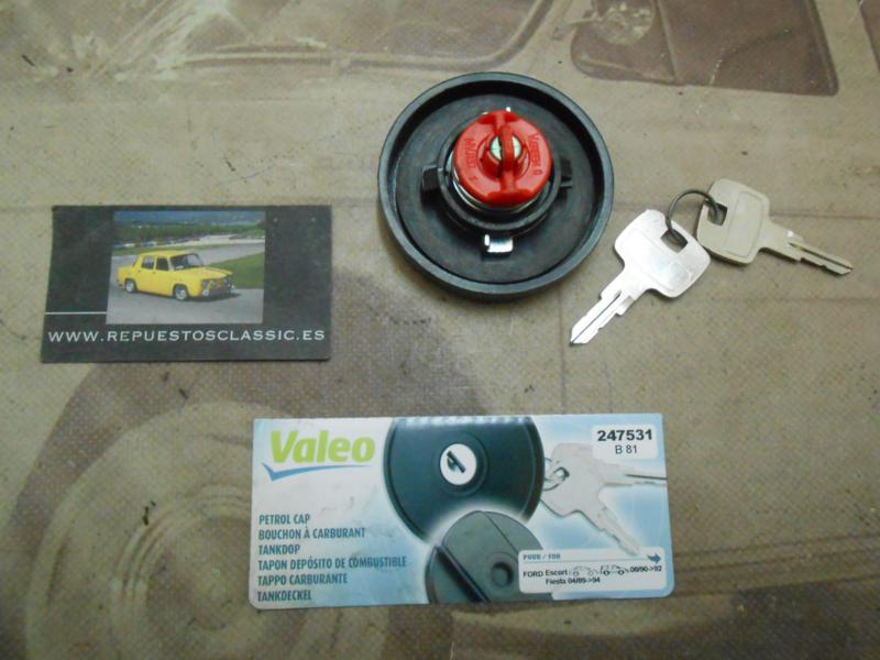 T66 TAPON DEPOSITO COMBUSTIBLE CON LLAVES FORD COURRIER, ESCORT, ORION, FIESTA 90-> VALEO 247531 (B81)