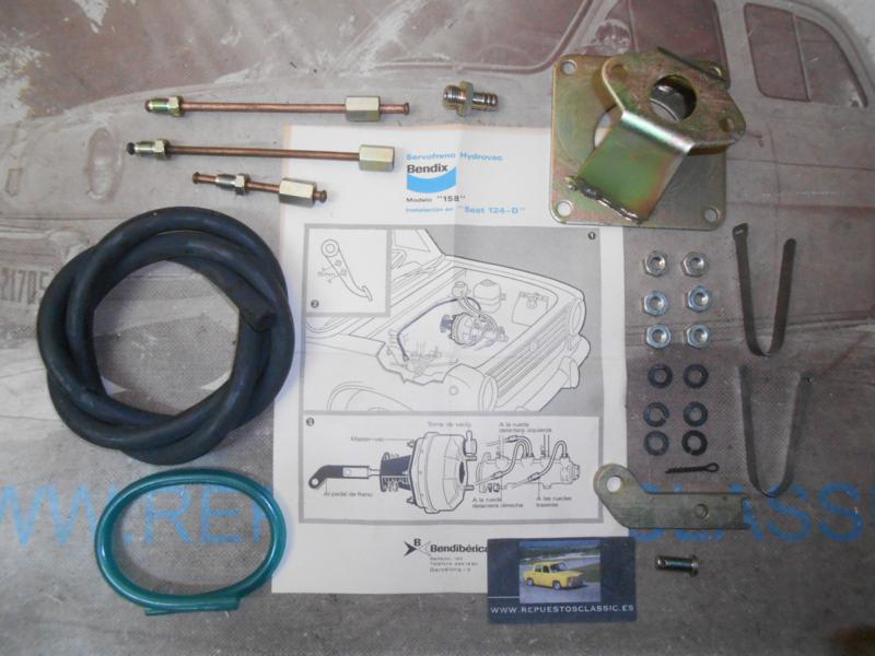 SER10 KIT ACCESORIOS MONTAJE SERVOFRENO SEAT 124D, BENDIX MOD. 158