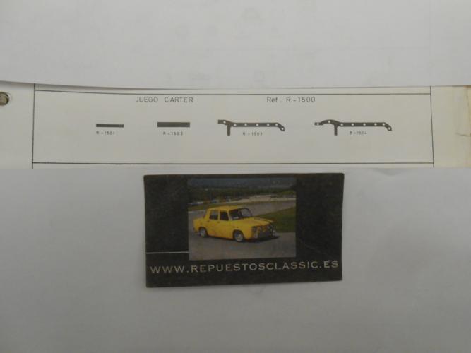 JM09 JUEGO JUNTAS CARTER RENAULT 4, 4/4, GORDINI, ONDINE, DAUPHINE MOTOR VENTOUX