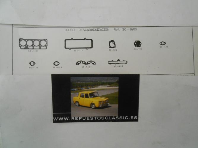 JM89 JUEGO JUNTAS CULATA SIMCA 1000 ( MOTOR 315 )