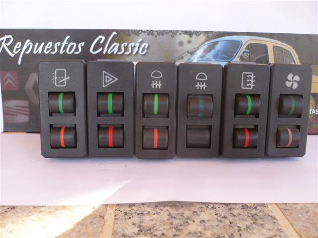 C01 KIT 6 INTERRUPTORES SEAT RITMO, FIAT RITMO NEGRO SALPICADERO AZUL