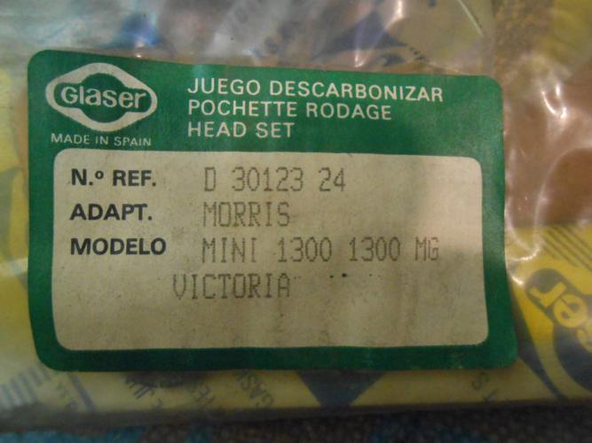 JM207 JUEGO JUNTAS CULATA AUSTIN MORRIS VICTORIA INNOCENTI MG MINI 1300 REF. D30123