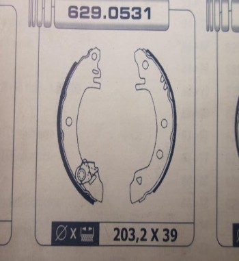 KT53-6087852 KIT FRENO TAMBOR TRASERO FORD SIERRA 1.3, 1.6 82->86  (TAMBOR 203,2x39mm. BOMBIN 20,64mm)
