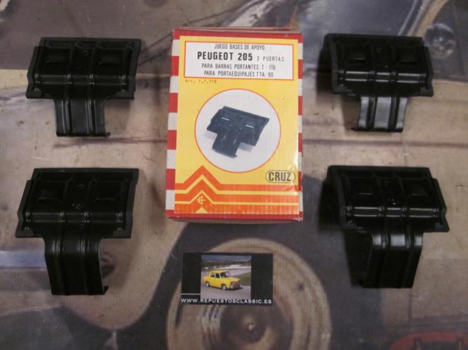 BAC15 17718 SOPORTES BASES DE APOYO BACA BARRAS DE TECHO CRUZ, PEUGEOT 205 3p. (BARRAS T-110)