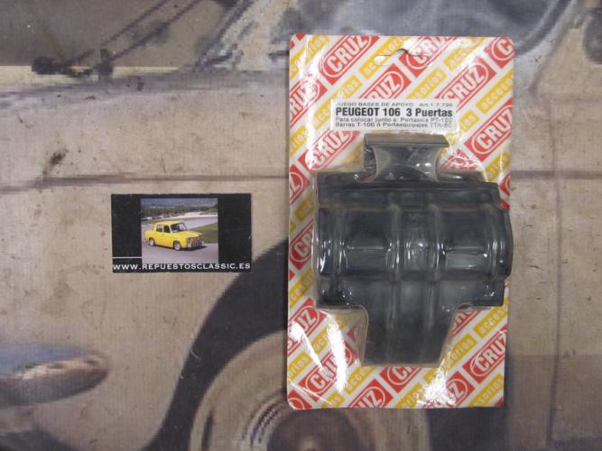 BAC19 17735 SOPORTES BASES DE APOYO PARA BACA, BARRAS DE TECHO CRUZ, PEUGEOT 106 3p. (PARA BARRAS T-100)
