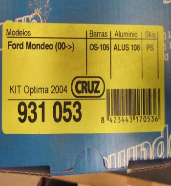 BAC49 931053 KIT OPTIMA SOPORTES FIJACION BACA-BARRAS DE TECHO CRUZ, FORD MONDEO 00-> (PARA BARRAS OS-105, ALUS-98)