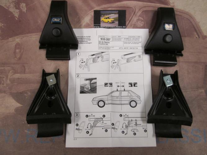 BAC66 932357 KIT OPTIMA SOPORTES FIJACION BACA-BARRAS DE TECHO CRUZ, FORD FIESTA 5p. 89>02, MAZDA 121 96> (PARA BARRAS OT-105)