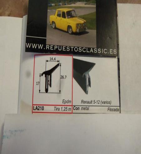 LA210 LAMELUNAS RENAULT 5 , 6 , 7, 12 TIRA DE 1,25 MTS