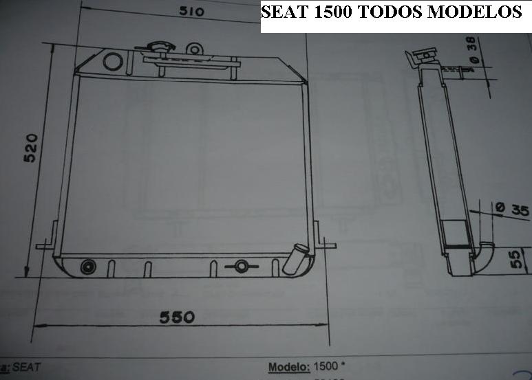 N52196 RADIADOR SEAT 1400 C, SEAT 1500