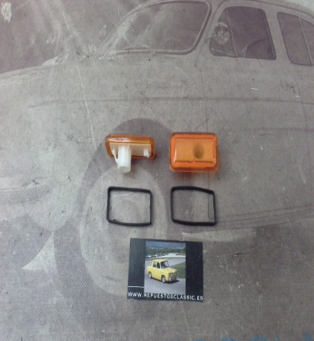 ISE754 JUEGO PILOTOS INTERMITENTES LATERALES AMBAR VOLKSWAGEN GOLF - AUDI 100 83->90 (SIN PORTALAMPARAS)