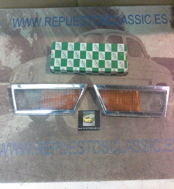 IC196P4 JUEGO TULIPAS PILOTOS DELANTEROS YORKA CITROEN GS TULIPA BICOLOR MARCO METALIZADO