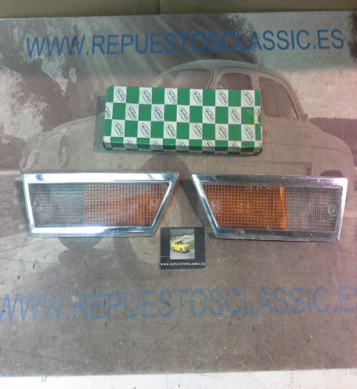 IC196P4 JUEGO TULIPAS PILOTOS DELANTEROS YORKA CITROEN GS TULIPA BICOLOR MARCO METALIZADO
