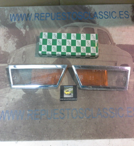 IC196P4 JUEGO TULIPAS PILOTOS DELANTEROS YORKA CITROEN GS TULIPA BICOLOR MARCO METALIZADO