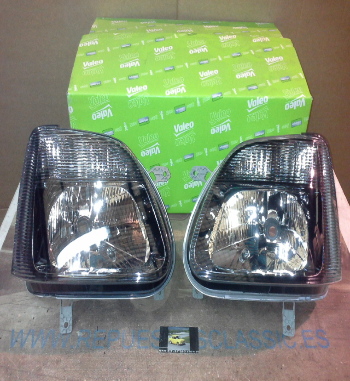 IOP28 JUEGO FAROS NEGROS H4 OPEL AGILA A 00->07, SUZUKI WAGON R II/III 00-05, VALEO 088931/088932