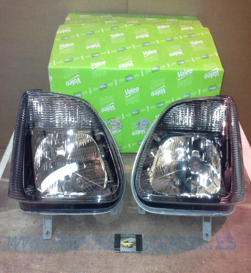IOP28 JUEGO FAROS NEGROS H4 OPEL AGILA A 00->07, SUZUKI WAGON R II/III 00-05, VALEO 088931/088932