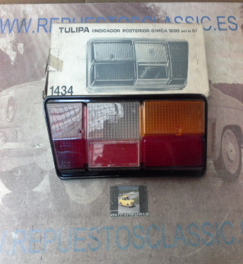 ISI75 TULIPA PILOTO TRASERO DERECHO SIMCA 1200 2ª SERIE MARCO NEGRO (CON DEFECTO FABRICACION)