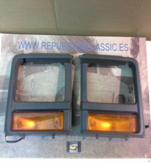 BI165 JUEGO BISELES EMBELLECEDORES FAROS FIAT DUCATO, PEUGEOT J5, ALFA ROMEO AR6, TALBOT EXPRESS 81-94 CON PILOTOS INTERMITENTES