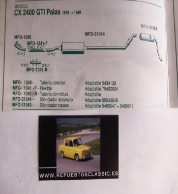 31344 P2 SILENCIOSO INTERMEDIO CITROEN CX 2400 GTI PALAS (78/80)