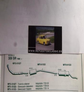 61532 P4 SILENCIOSO INTERMEDIO PEUGEOT 309 SR (86>)