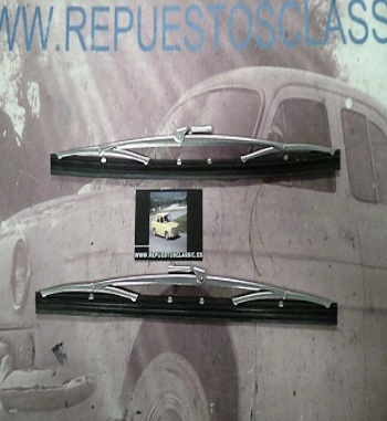 13.174 ESCOBILLAS LIMPIA PARABRISAS INOXIDABLES RENAULT 8, TS, 10, BMW 2002, FIAT DINO SPIDER 2400 MEDIDAS 330 mm, ANCLAJE 7 mm