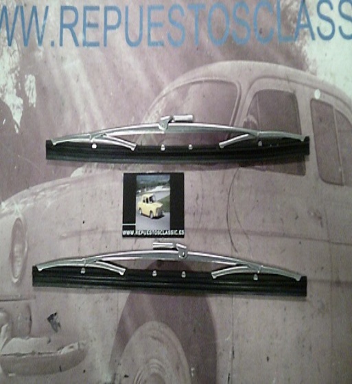 13.174 ESCOBILLAS LIMPIA PARABRISAS INOXIDABLES RENAULT 8, TS, 10, BMW 2002, FIAT DINO SPIDER 2400 MEDIDAS 330 mm, ANCLAJE 7 mm