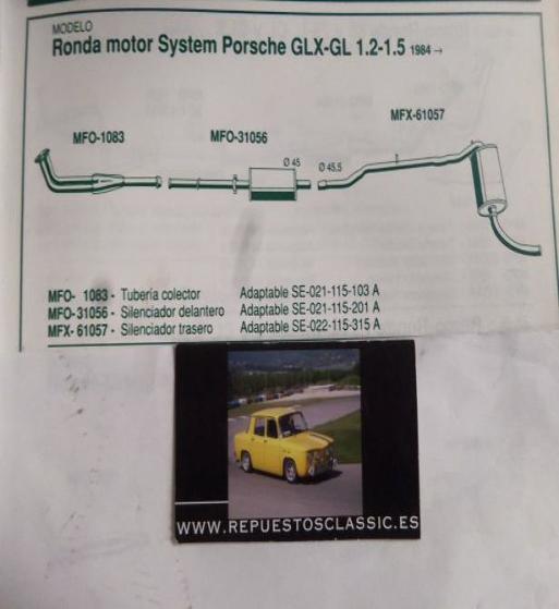 1083 P6 +P1P FONOS SALIDA COLECTOR SEAT IBIZA, RONDA GL, GLX SYSTEM PORSCHE (84>)