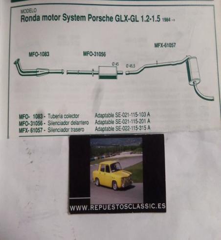 1083 P6 +P1P FONOS SALIDA COLECTOR SEAT IBIZA, RONDA GL, GLX SYSTEM PORSCHE (84>)