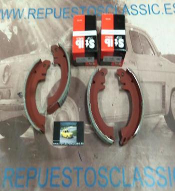 Z111** JUEGO ZAPATAS DE FRENO CON BOMBINES TRASEROS RENAULT 4CV
