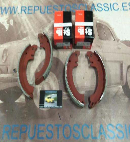 Z111** JUEGO ZAPATAS DE FRENO CON BOMBINES TRASEROS RENAULT 4CV