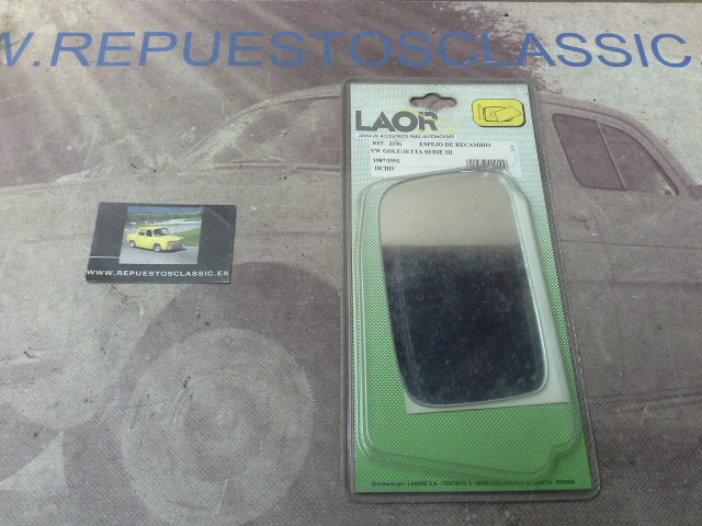 RET433P1 CRISTAL ESPEJO RETROVISOR EXTERIOR DERECHO VOLKSWAGEN GOLF, JETTA 87->91