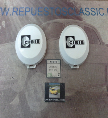 170P8 JUEGO TAPAS DE FAROS LARGO ALCANCE ANTINIEBLAS REDONDOS IODE 40 CIBIE 061515