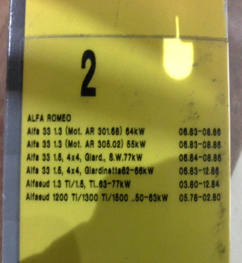 360P3 BOSCH JUEGO CABLES DE BUJIAS ALFA ROMEO 145, 146, 33, ALFASUD, SPRINT 1.3/1.5/1.7 REF. 0986356501