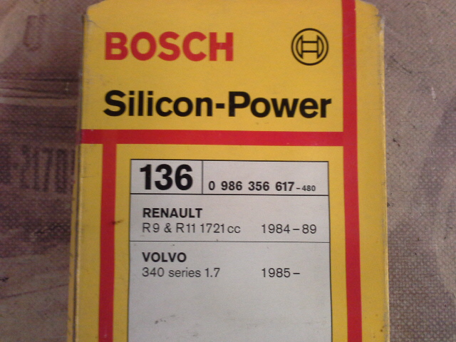 390P3 BOSCH 0986356617 JUEGO CABLES DE BUJIAS RENAULT 9, 11, 19, SUPERCINCO, VOLVO 340, MOTOR 1.7