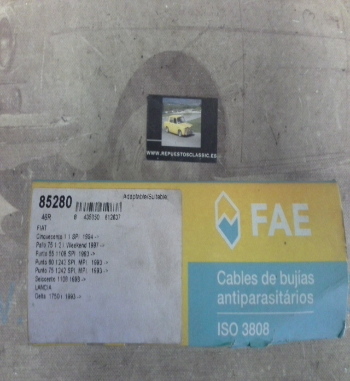 CB126P1 JUEGO CABLES DE BUJIAS FAE 85280 FIAT CINQUECENTO, PALIO, PUNTO, SEICENTO, DELTA, PANDA