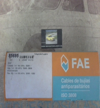 CB136P1 JUEGO CABLES DE BUJIAS FAE 85695 SEAT IBIZA (6K1), CORDOBA (6K1/6K2) VOLKSWAGEN POLO (6N1) 1.4 16v (AFH) 96>
