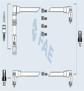 CB136P1 JUEGO CABLES DE BUJIAS FAE 85695 SEAT IBIZA (6K1), CORDOBA (6K1/6K2) VOLKSWAGEN POLO (6N1) 1.4 16v (AFH) 96>
