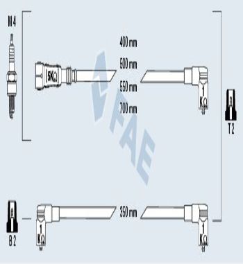 CB139P1 JUEGO CABLES DE BUJIAS FAE 85691 SEAT IBIZA, AROSA, VOLKSWAGEN POLO, SKODA FELICIA, OCTAVIA 1.0/1.4/1.6 94>99