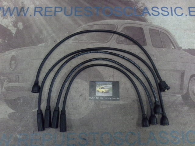 CB144P1 JUEGO CABLES DE BUJIAS ANTIPARASITARIOS SEAT 600, 133, 850, 1500, 127, FURA, PANDA, SIMCA 1000 TODOS LOS MODELOS PRESTOL